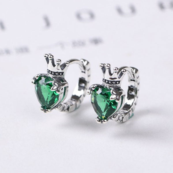 Elegant Crown 925 Sterling Silver Earrings Price A Pair