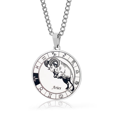 Simple Design Men's Zodiac Sign Necklace