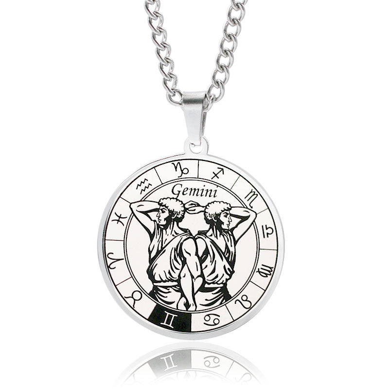 Simple Design Men's Zodiac Sign Necklace