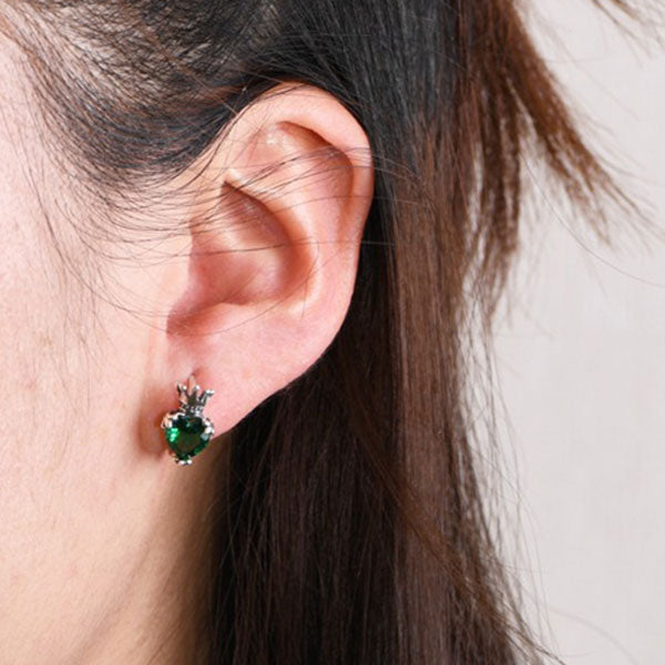 Elegant Crown 925 Sterling Silver Earrings Price A Pair