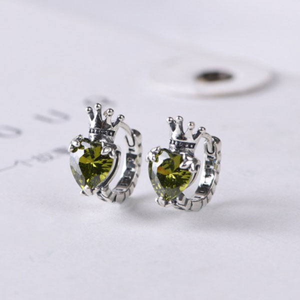 Elegant Crown 925 Sterling Silver Earrings Price A Pair