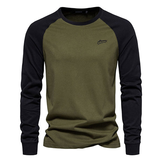 Fashion Green Mixed Color Men's Shirt 100% Cotton Green
