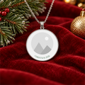 Personalized Christmas Photo Circle Pendant Necklace
