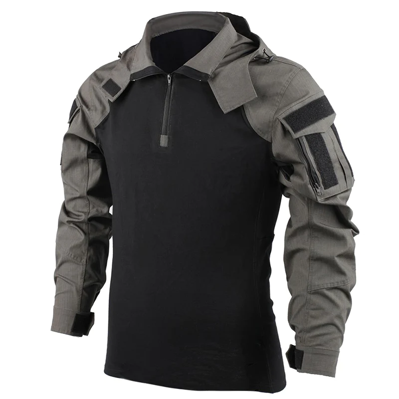Fashion Cool Hooded String Element Army Style Men's Shirt