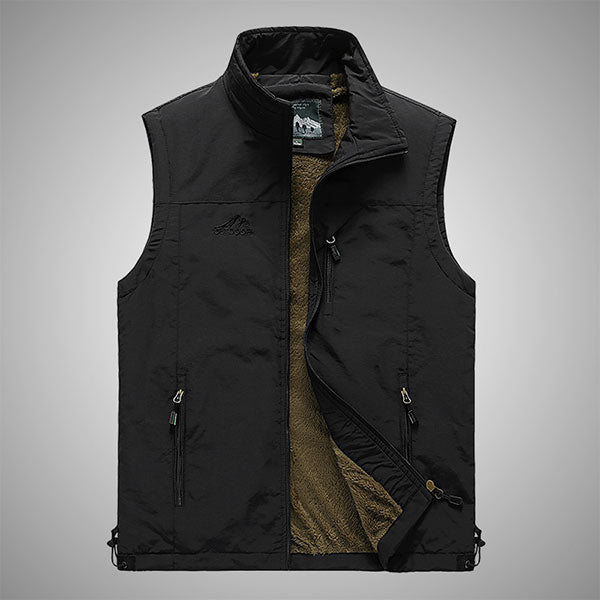 Simple Design Men's Vest With Velvet Inside
