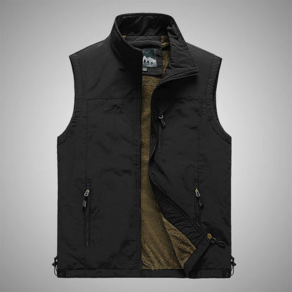 Simple Design Men's Vest With Velvet Inside