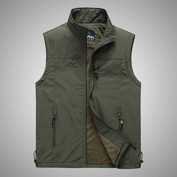 Simple Design Men's Vest With Velvet Inside