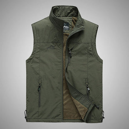 Simple Design Men's Vest With Velvet Inside