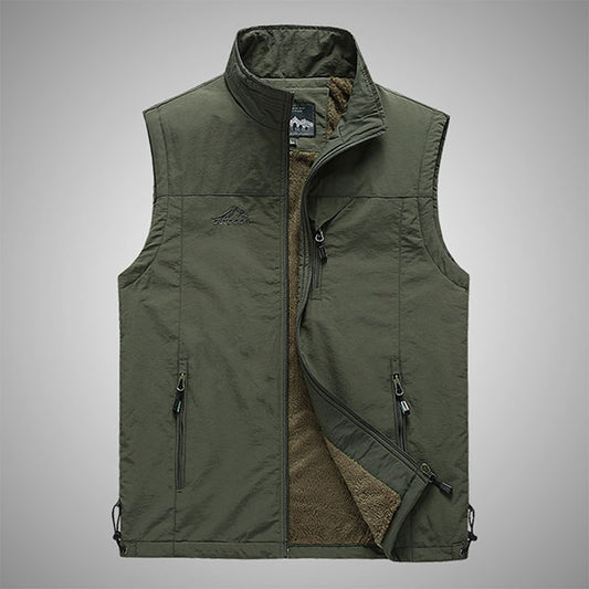 Simple Design Men's Vest With Velvet Inside