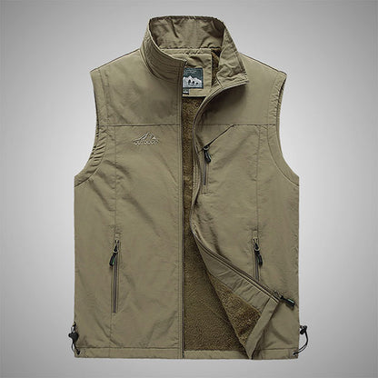 Simple Design Men's Vest With Velvet Inside
