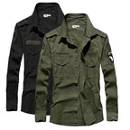 100% Cotton Airborne Army Style Long Sleeve Men's Shirt - Kingerousx