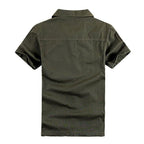 100% Cotton Airborne Army Style Stand Collar Men's T-Shirt - Kingerousx