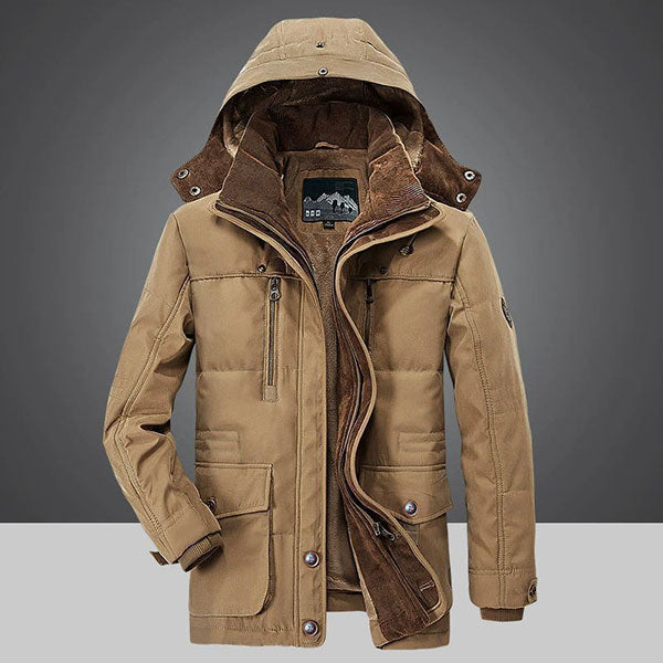 Fashion Men's Velevet Inside Coat With Cap