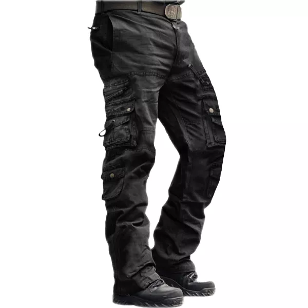 Cotton Multi-Pocket Side Zipper Men's Cargo Pants