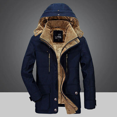 Fashion Men's Velevet Inside Coat With Cap