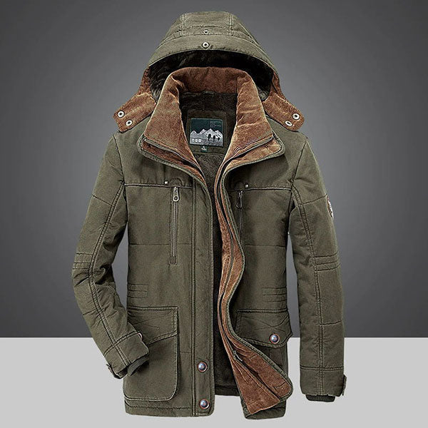 Fashion Men's Velevet Inside Coat With Cap