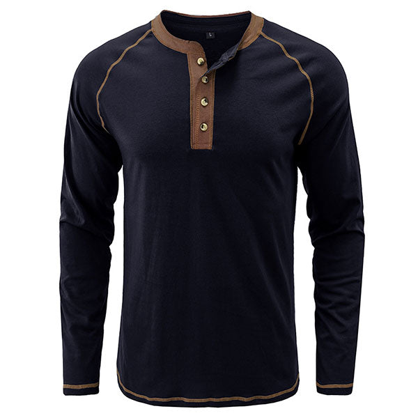 Daily Wear Men's Round Collar Henley Shirt US Size
