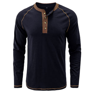 Daily Wear Men's Round Collar Henley Shirt US Size