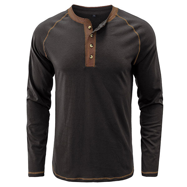 Daily Wear Men's Round Collar Henley Shirt US Size
