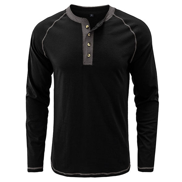 Daily Wear Men's Round Collar Henley Shirt US Size