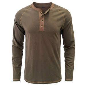 Daily Wear Men's Round Collar Henley Shirt US Size
