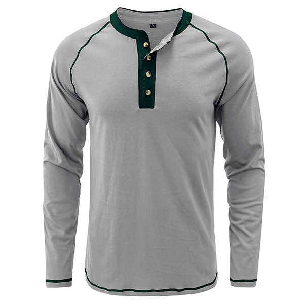 Daily Wear Men's Round Collar Henley Shirt US Size