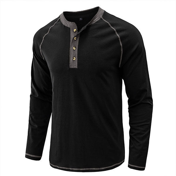 Daily Wear Men's Round Collar Henley Shirt US Size