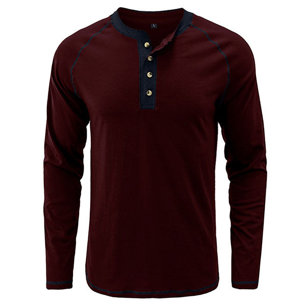 Daily Wear Men's Round Collar Henley Shirt US Size