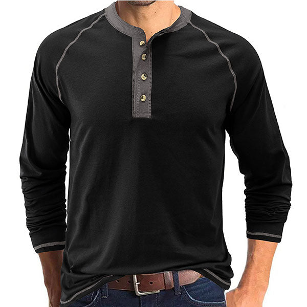 Daily Wear Men's Round Collar Henley Shirt US Size