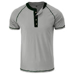 Daily Wear Men's Short Sleeve Henley Shirt US Size