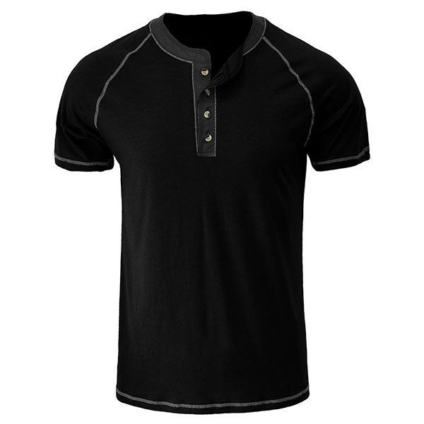 Daily Wear Men's Short Sleeve Henley Shirt US Size