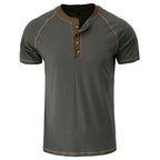 Daily Wear Men's Short Sleeve Henley Shirt US Size