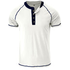 Daily Wear Men's Short Sleeve Henley Shirt US Size