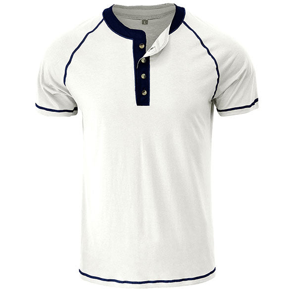 Daily Wear Men's Short Sleeve Henley Shirt US Size