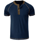 Daily Wear Men's Short Sleeve Henley Shirt US Size