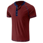 Daily Wear Men's Short Sleeve Henley Shirt US Size