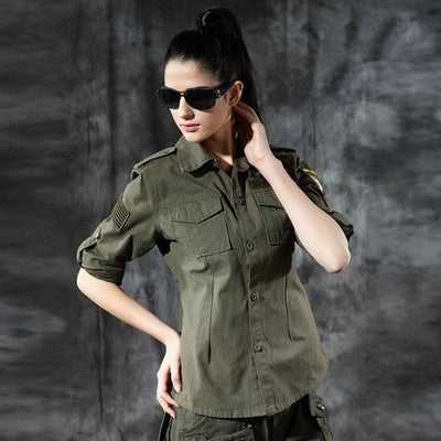 Airborne Army Style Long Sleeve Shirt - Kingerousx