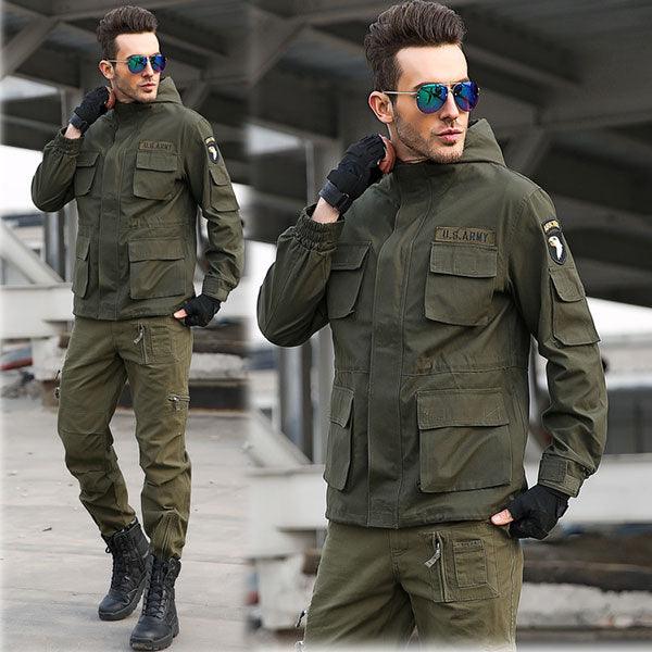 Army Style 100% Cotton Made Jacket For Autumn and Winter - Kingerousx