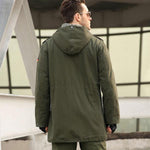 Army Style 100% Cotton Men's Trench Coat With Velvet Inside - Kingerousx