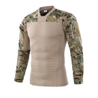 Army Style Men's V-Necklace Long Sleeve Shirt - Kingerousx