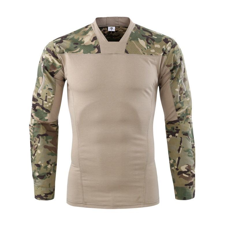 Army Style Men's V-Necklace Long Sleeve Shirt - Kingerousx