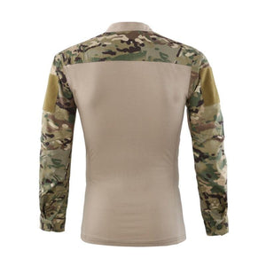 Army Style Men's V-Necklace Long Sleeve Shirt - Kingerousx