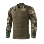 Army Style Men's V-Necklace Long Sleeve Shirt - Kingerousx