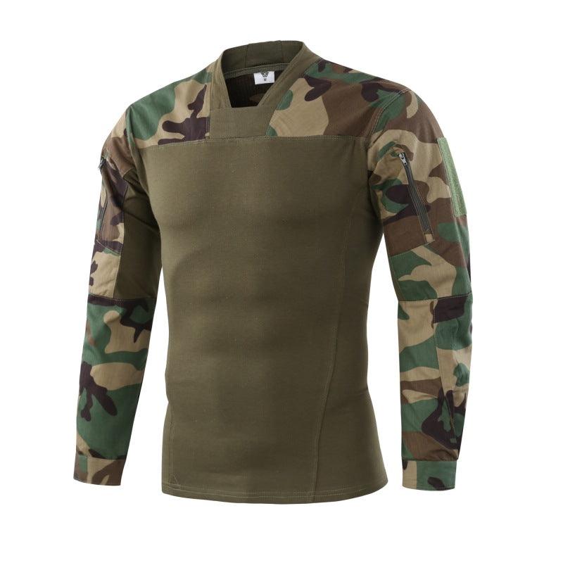 Army Style Men's V-Necklace Long Sleeve Shirt - Kingerousx
