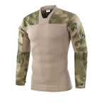 Army Style Men's V-Necklace Long Sleeve Shirt - Kingerousx