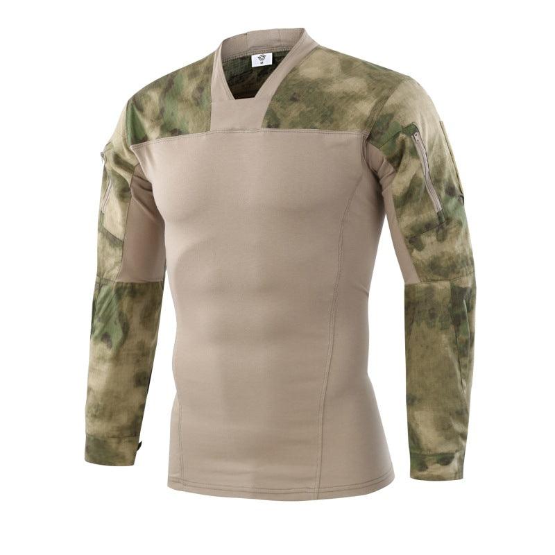 Army Style Men's V-Necklace Long Sleeve Shirt - Kingerousx