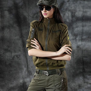 Army Style Women T-Shirt Coat - Kingerousx