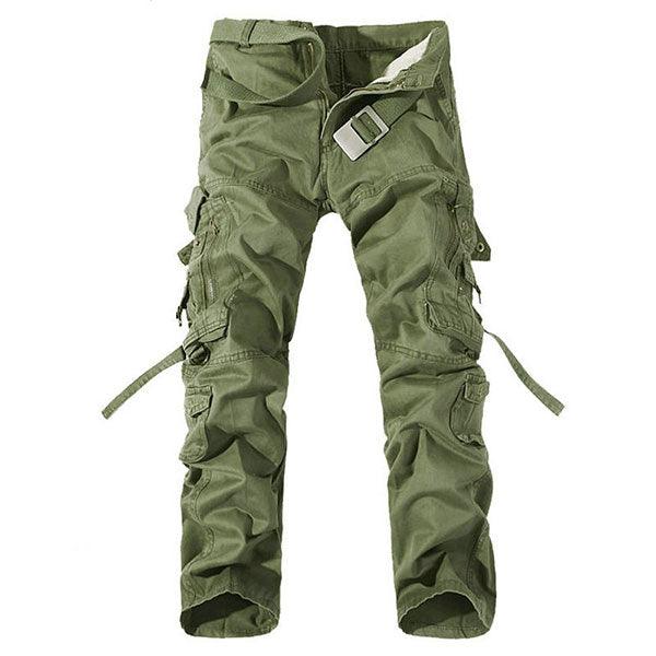 Fashion Multi-Pocket Solid Mens Cargo Pants Size 28-40 - Kingerousx