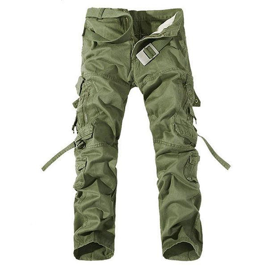 Fashion Multi-Pocket Solid Mens Cargo Pants Size 28-40 - Kingerousx