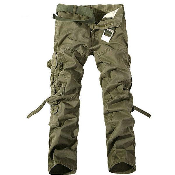 Fashion Multi-Pocket Solid Mens Cargo Pants Size 28-40 - Kingerousx